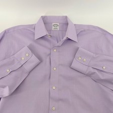 Brooks Brothers Non-Iron Dress Shirt Supima Cotton 16-33 Lavender Purple Mens