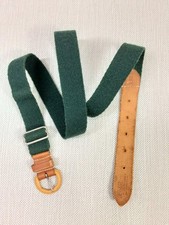 Polo Ralph Lauren Vintage Size 36 Belt Adjustable Green Tan Canvas Leather