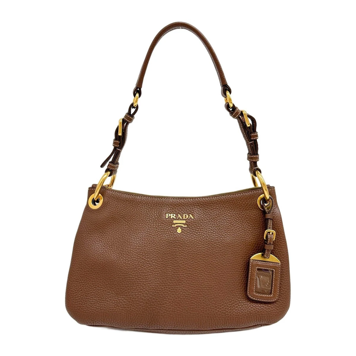 PRADA Brown Leather Shoulder Bags for Women for sale | eBay