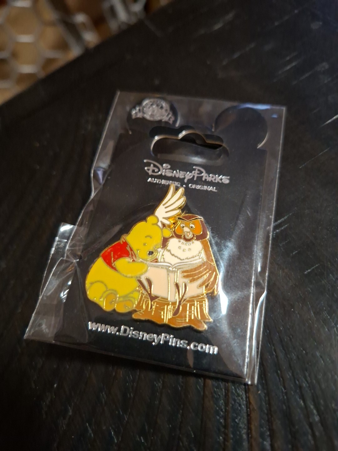2007 Disney Pooh and Owl Reading Pin With Packing