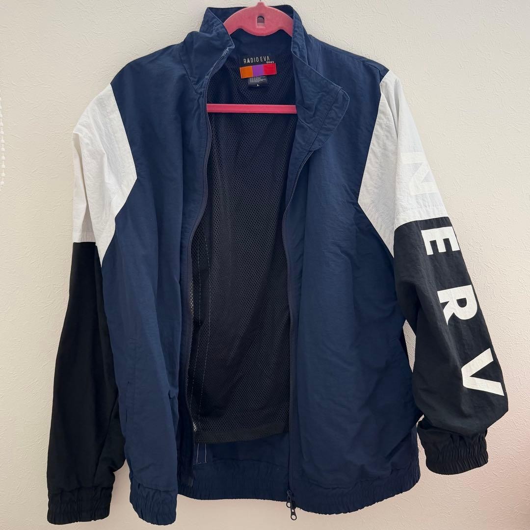 RADIO EVA Evangelion Switching Nylon Jacket Navy Black White 06 L