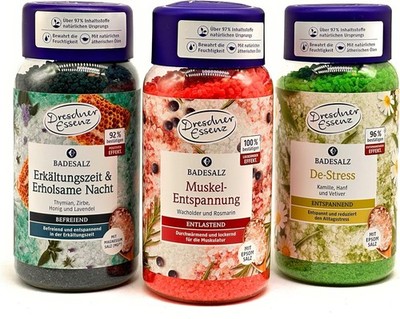 3er Pack Dresdner Essenz Mischung Badesalz De-Stress 3x 600g