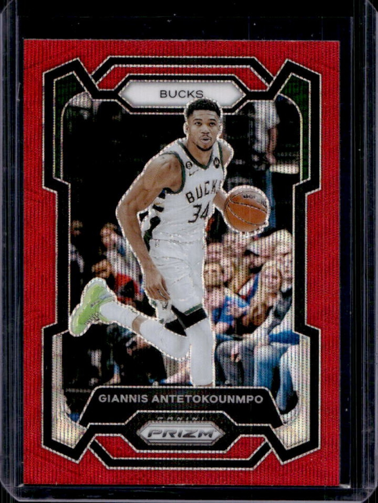 2023-24 Prizm Giannis Antetokounmpo Prizms Ruby Wave #103 Bucks