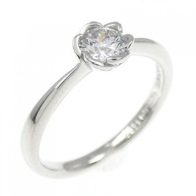 ダイヤモンドリング　0.308 pt900 Authentic PT900 Flower Diamond Ring 0.308CT #260-007-552