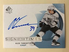 Alex Turcotte 2024-25 SP Authentic Hockey Sign of the Times, Auto #SOTT-TU