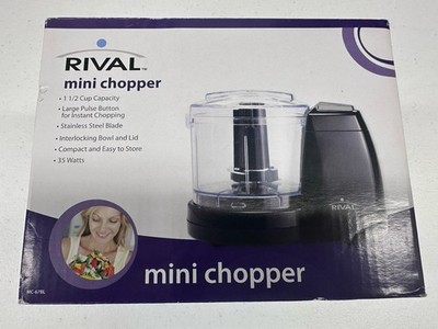 Rival Genuine 1.5 Cup Mini Food Chopper w/ Stainless Steel S Blade New Open Box