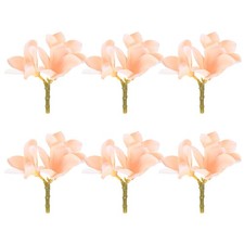 6-Pack Artificial Plumeria Flower Heads, 2.36" Fake Flowers,Champagne