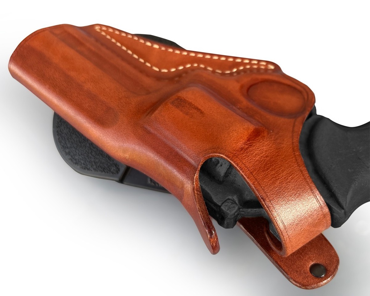 Leather OWB Paddle Holster For Colt Python .357 Magnum 6" Revolver - Right Hand Draw
