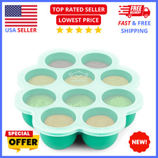 Baby Food Freezer Tray   Silicone 2oz 10-Pod Storage Container w/ Lid