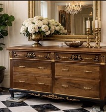 A Vintage Buffet / Sideboard Solid Wood With Carved Detailing
