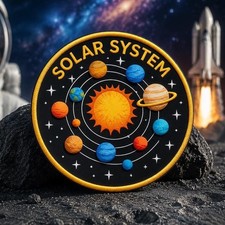 Space Astronaut Embroidered Patch Solar System Iron On Badge