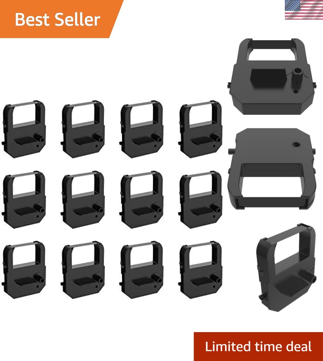 High-Quality Nylon Time Clock Ribbons for Acroprint & Lathem Printers - 12 Pack