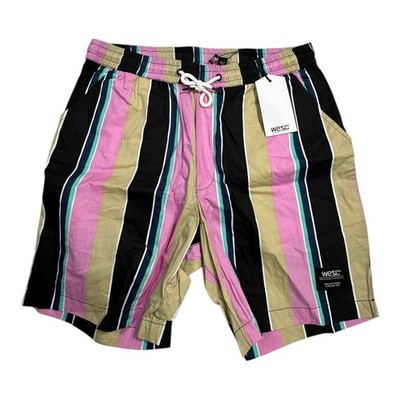 WESC Women's Striped Swim Trunks Shorts Beach Resort Size L