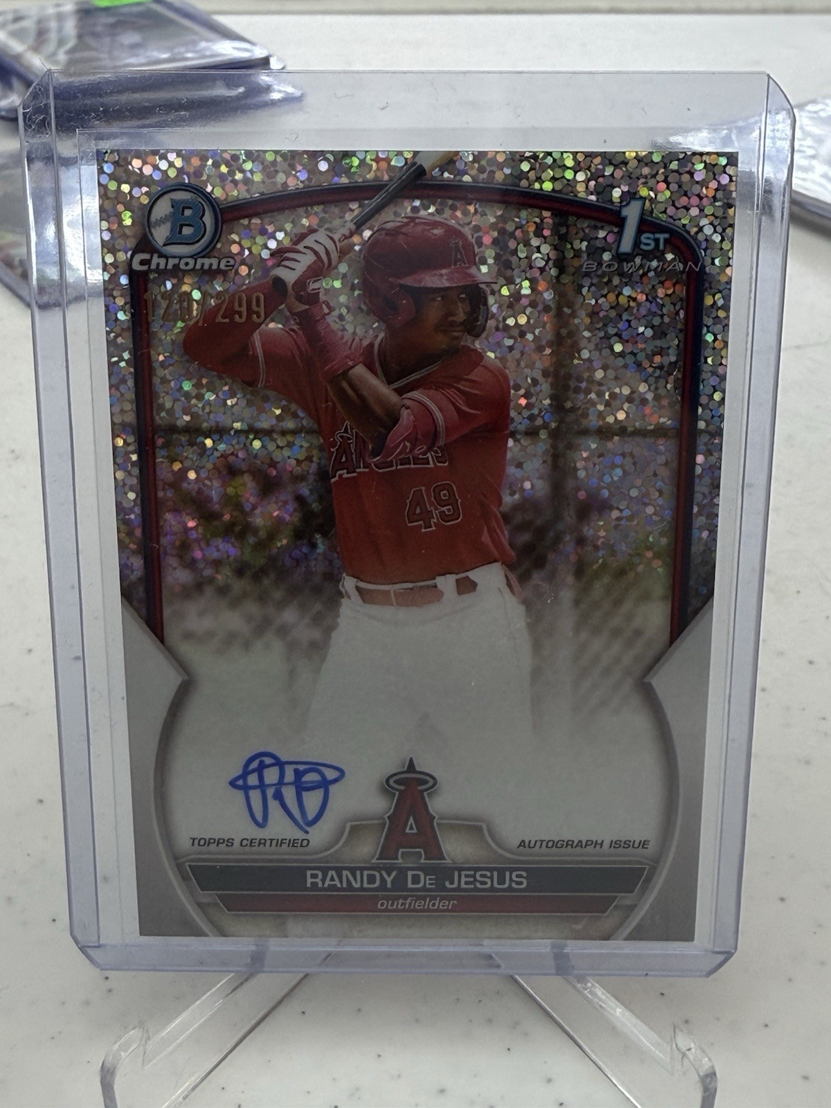2023 Bowman Chrome Prospect Randy de Jesus #BCP-19 Speckle Refractor 120/299