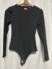 Express Body Contour Women s Black Long Sleeve Bodysuit With Cutout Back Detail