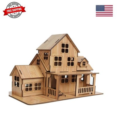 3D Wooden Puzzles for Adults Wooden Building Model, 3D House Model Kits for A...