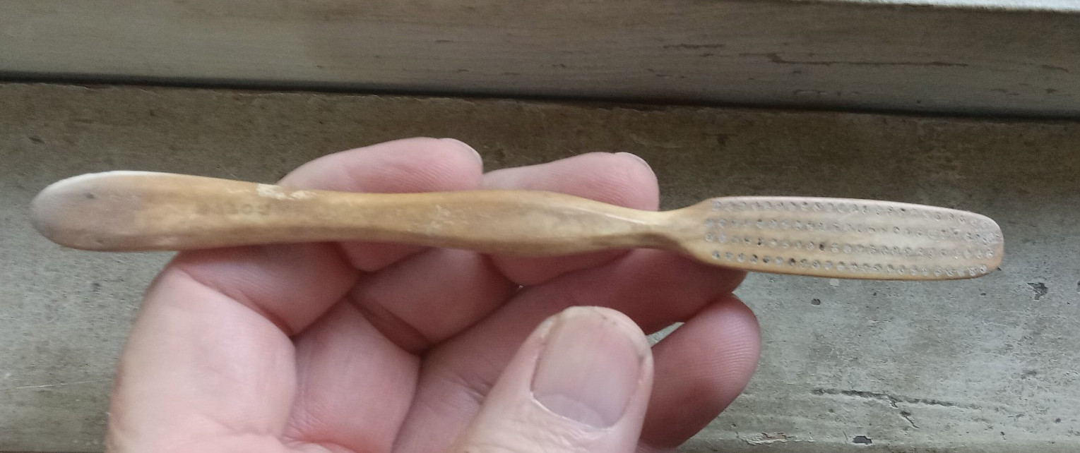 THE WYANDOTTE BONE TOOTHBRUSH 1880s DUG