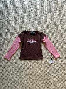 CALVIN KLEIN New Toddler Girls 5 5T NWT Brown Pink Long Sleeve w/Logo Graphic