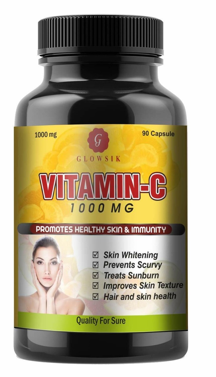 glowsik glutathione GLOWSIK VITAMIN C CAPSULES FOR SKIN AND IMMUNITY 1000 mg- 90 CAPSULES