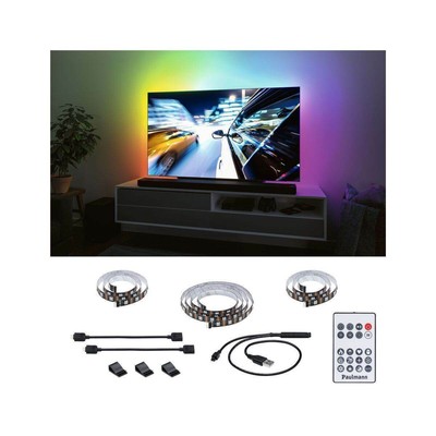 Paulmann EntertainLED USB LED Strip TV-Beleuchtung, 55 65 75 Zoll, RGB Rainbow