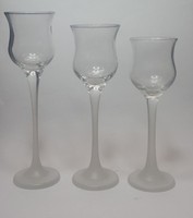 Set Of 3 Long Stem Liqueur Glasses Of Various Height Set Of 3 Long Stem Liqueur Glasses Of Various Height