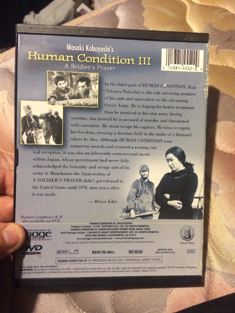 Human Condition, The - Pt. 3 - A Soldier's Prayer (DVD, 1999