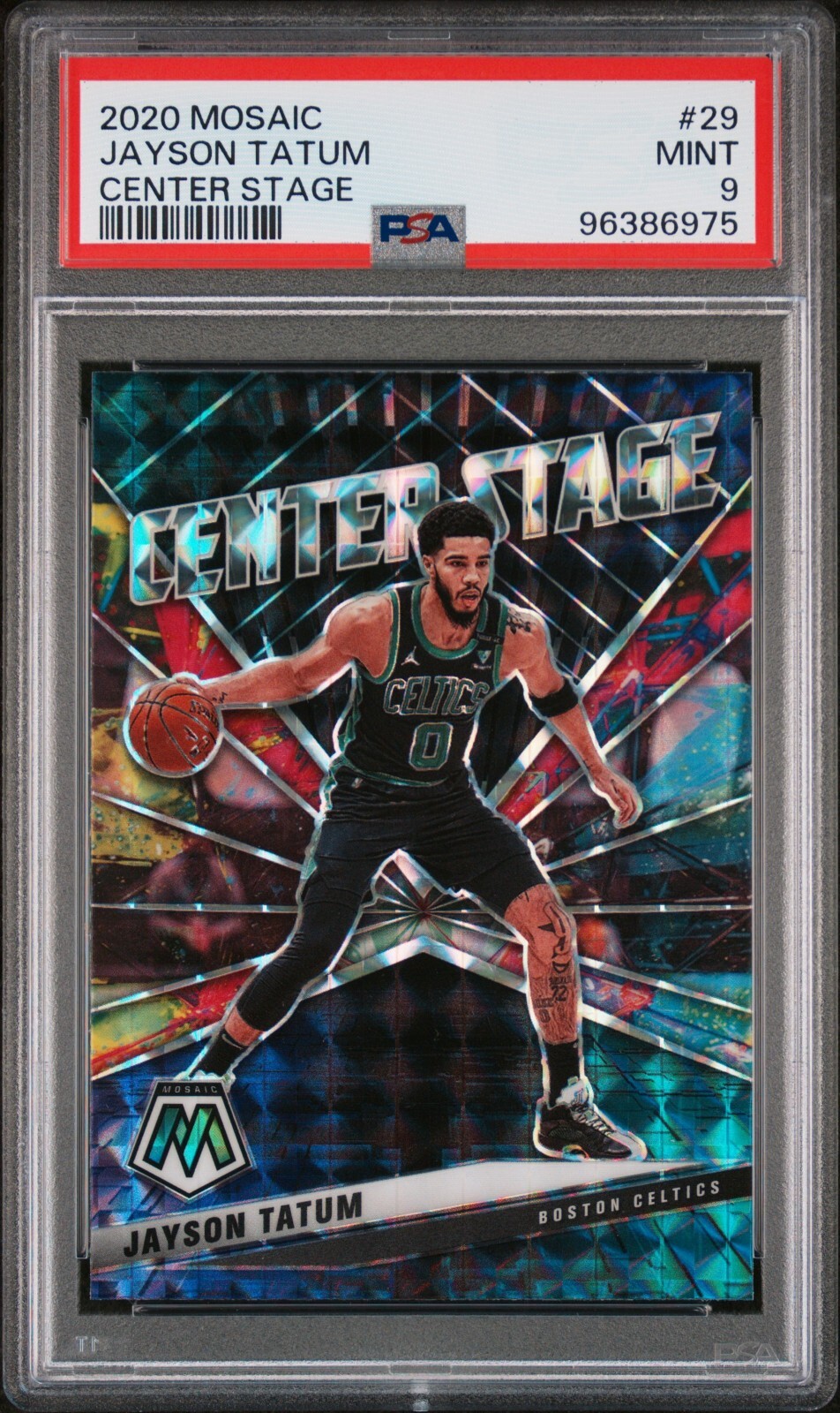 2020 Panini Mosaic Center Stage Jayson Tatum #29 PSA 9 MINT CELTICS
