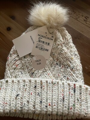 NWT NORDSTROM  WOMENS KNIT BEANIE IVORY WITH RHINESTONES VA x ONL Rhinestone Beanie – Vivace Amina main image 4