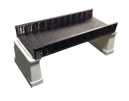 Outland Models Z Scale Railroad Girder Bridge With Piers - Black