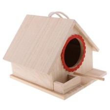 Wooden Bird House Hanging/Nest/Feeding Box Handmade for Home Garden Decor S