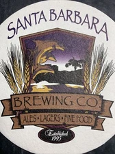 Craft Beer Coaster Santa Barbara, California, Brewing Dolphins, Colorful