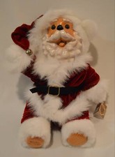 Raikes Santa Claus Kringle 15" Teddy Bear With Wood Face Feet Limited Edition