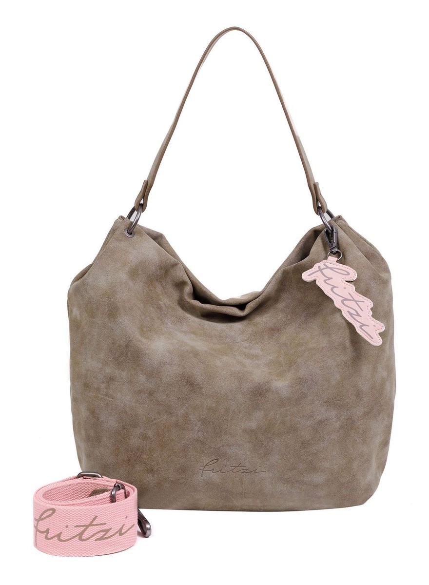 Fritzi aus Preußen Joshi02 Vintage Hobo Bag Schultertasche Tasche Old Wood  braun