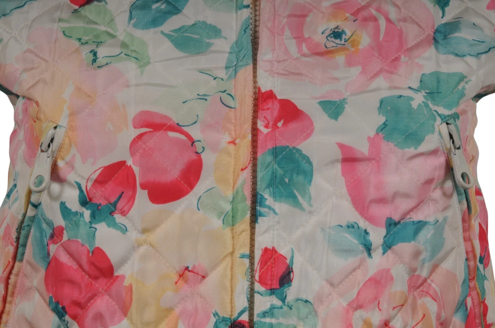 Giubbotto Chanel Vintage 95c Floreale Diamante Trapuntato Logo CC Taglia 38 Rosa Bianco Giacca