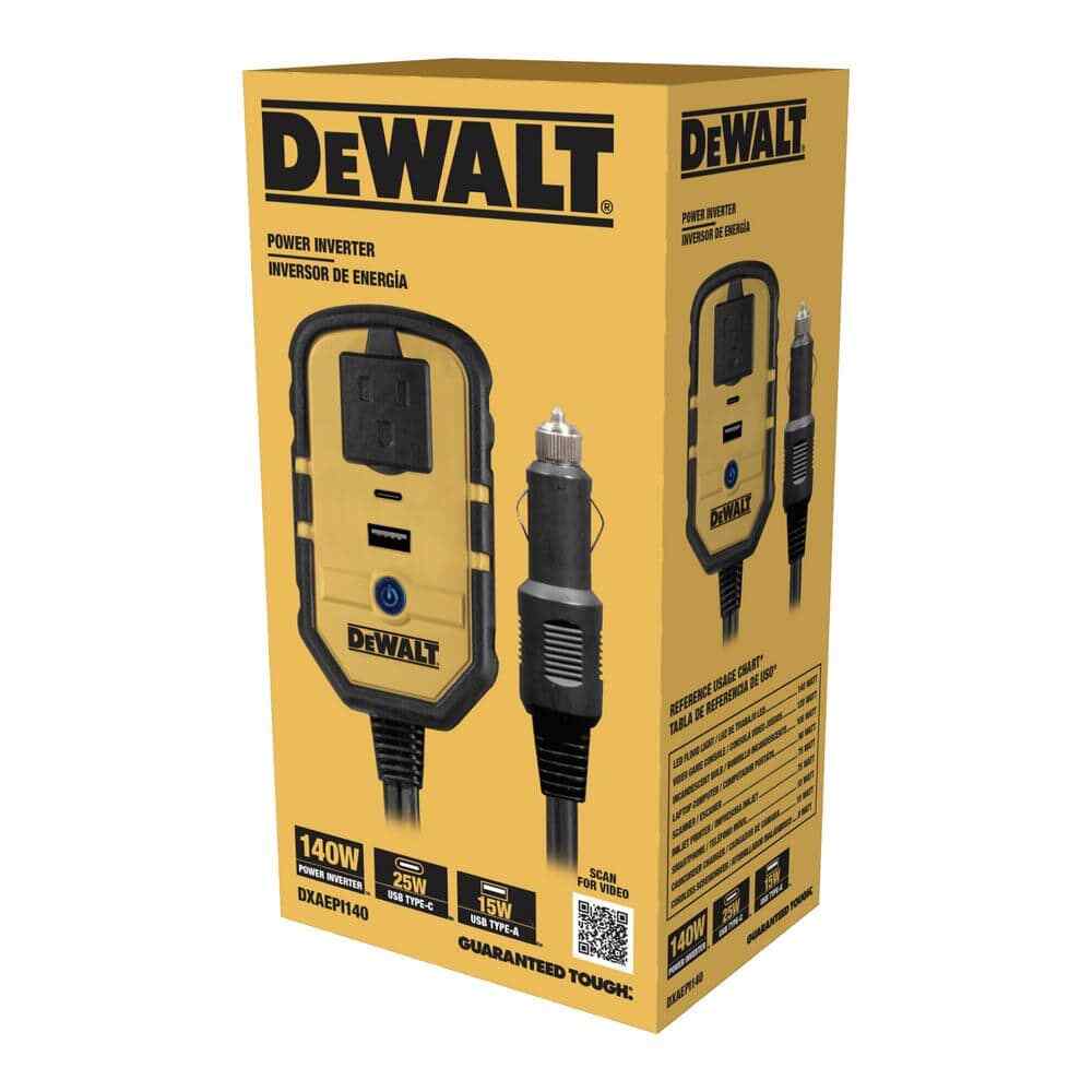 dewalt inverter cigarette lighter DEWALT 140-Watt Portable Car Power Inverter with Dual USB Ports  814632012702| eBay