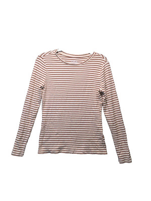 TIME & TRU M(8-10) Women Knit Top Striped Multicolor 