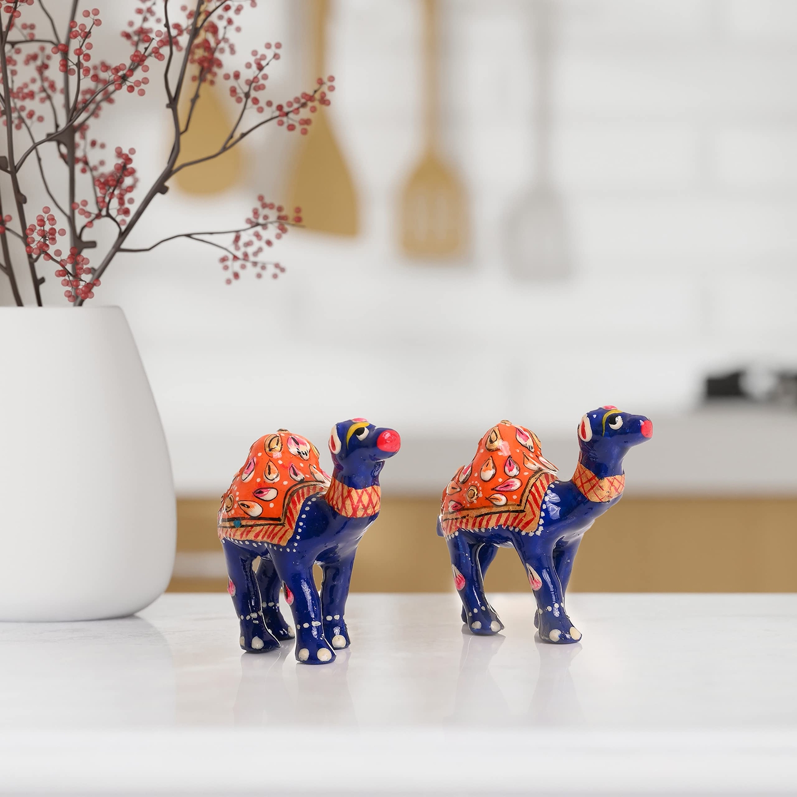 Minakari Traditional Indian Rajasthani D?cor Hand Painted Statue Sculpture Figur