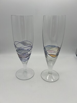2  Champagne Glasses Stained Glass