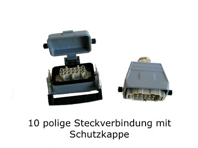 10 pol Steckverbinder Weidmüller wie Harting mit Schutzkappe 16A 380 V.
