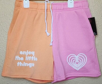 New No Boundaries Juniors Peach Jelly Fleece Bermuda Shorts Size