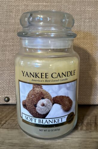 Yankee Candle Soft Blanket Fresh Laundry Scent Large 22 oz Jar Candle New *READ* - Picture 1 of 7