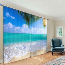 sea that heals people's hearts Printing 3D Blockout Curtains Fabric Window