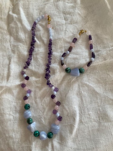 Halskette mit Armband Edelsteine - Bild 4 von 4