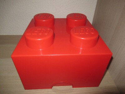 LEGO Storage Brick rot 4er kiste Aufbewahrung Box stapelbar Mit Gebrausspuren 