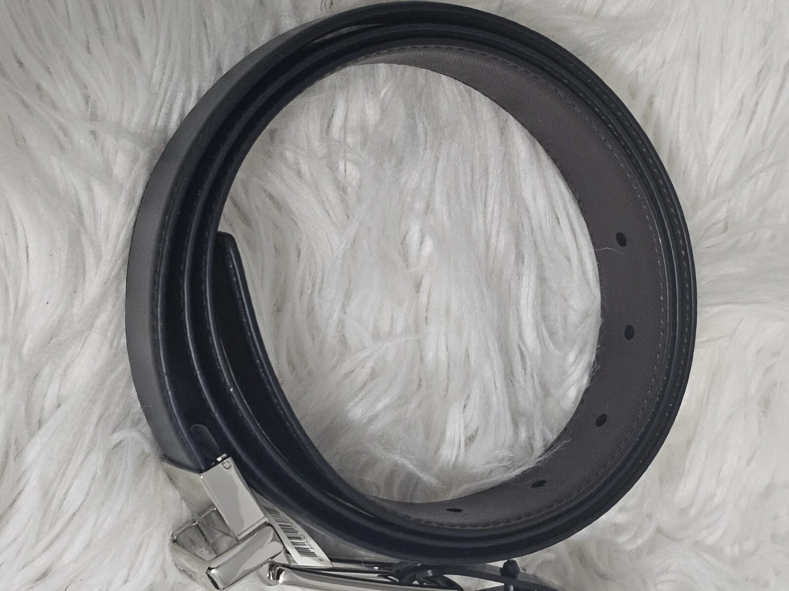 Coach Outlet Fibbia Imbracatura Taglio a Misura Cintura Reversibile Uomo Pelle Nera 32mm