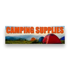 CAMPING SUPPLIES Vinyl Banner with Optional Sizes (Made in the USA)
