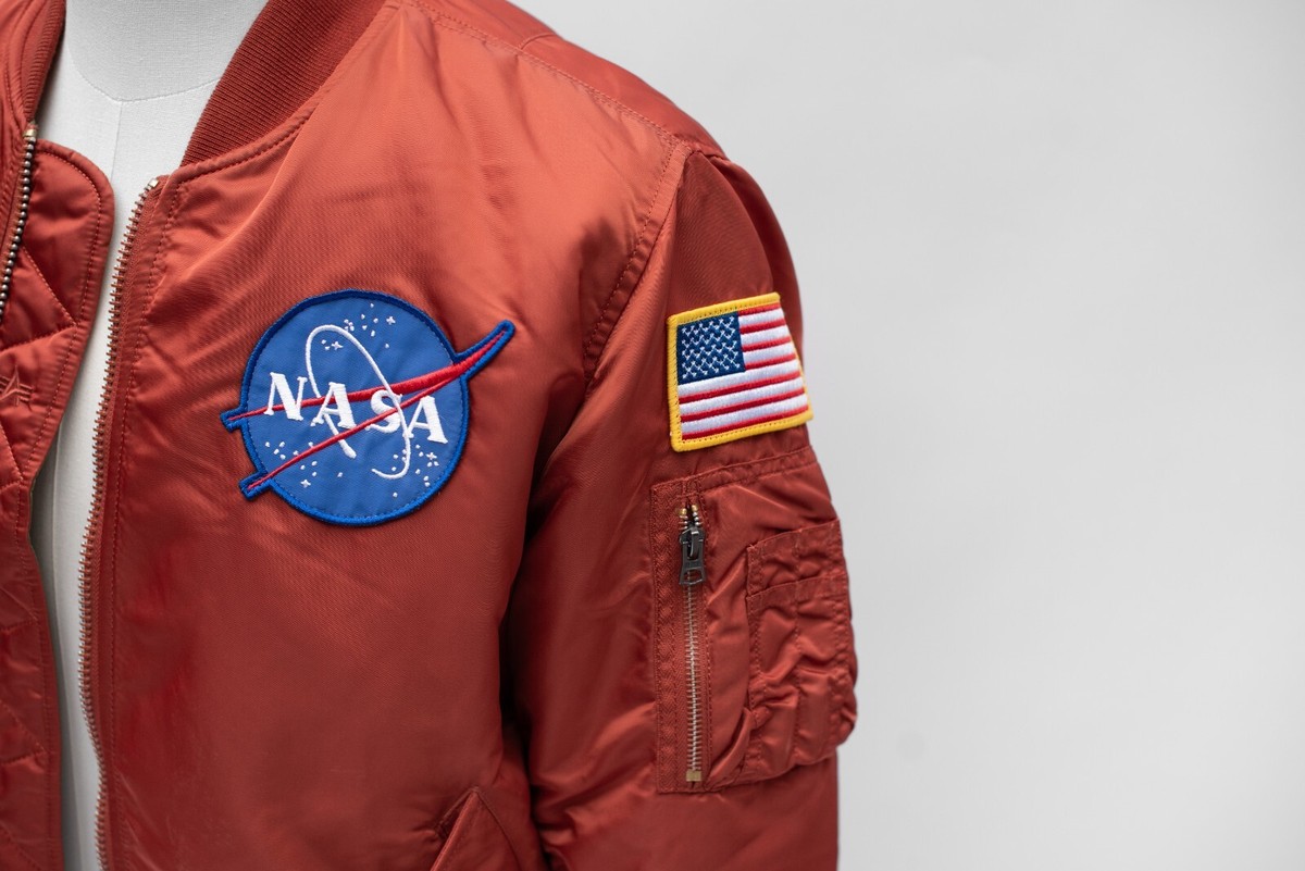 Alpha industries MA-1 flight bomber jacket NASA Rust Orange | eBay