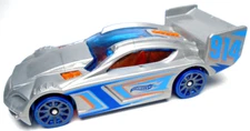 2019 HOT WHEELS TIME TRACKER #914 SILVER 1:64 DIECAST 3" RACE CAR BLUE & ORANGE