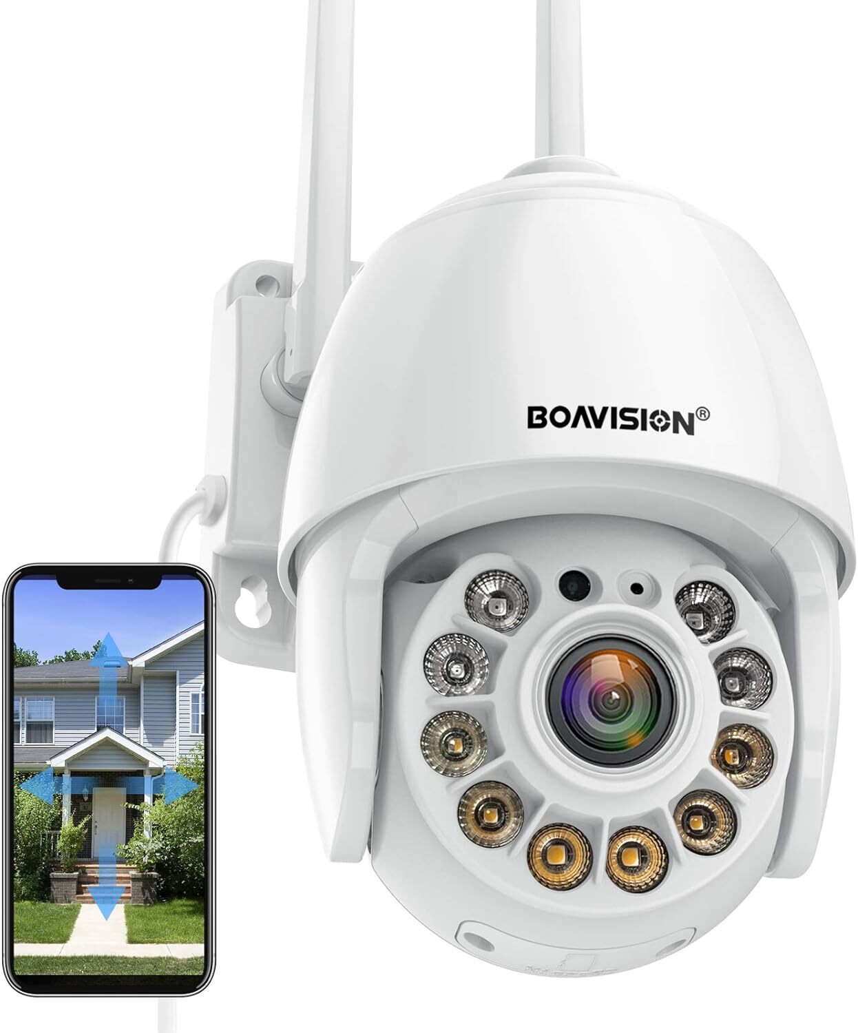BOAVISION Security Camera Outdoor, Wireless WiFi IP 1 Count (Pack of 1)