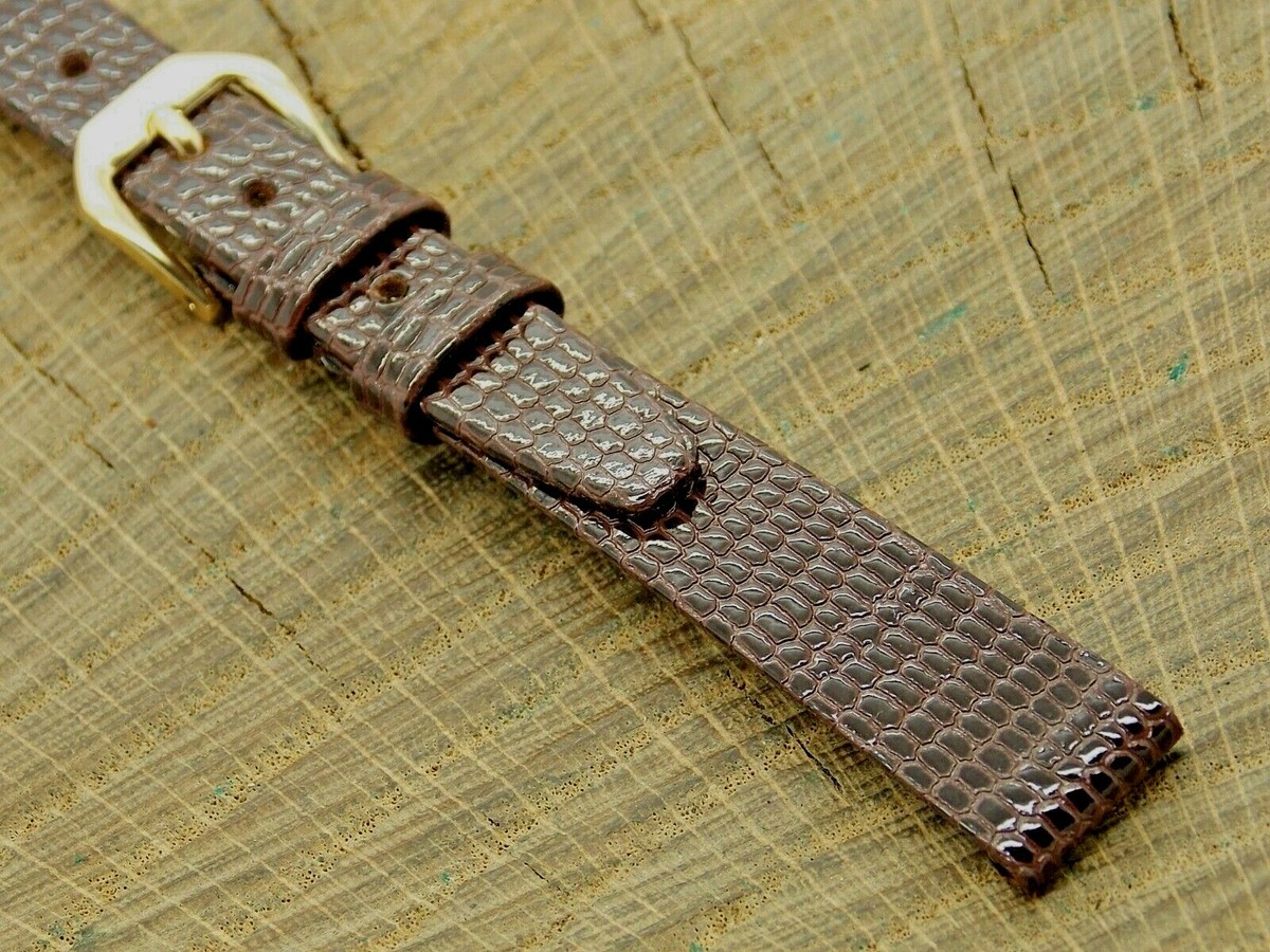Kreisler Vintage Brown Lizard Calf w Gold Tone Buckle Watch Band NOS Unused  12mm